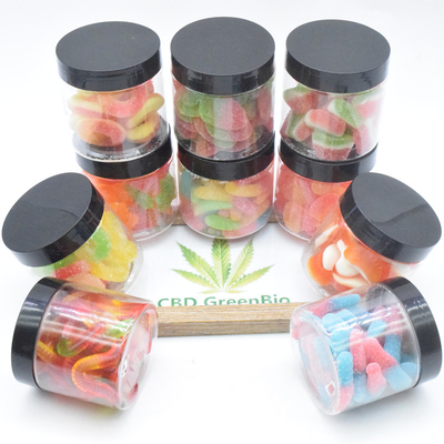 Выдержка CBD пеньки спит камедеобразный отпуск 220g стресса боли в кольца персика бутылки CBD камедеобразные