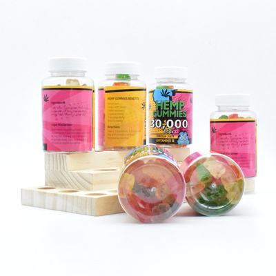 Качество еды 60 Gummies боли отпуска 25mg пеньки CBD GMP камедеобразное в бутылку